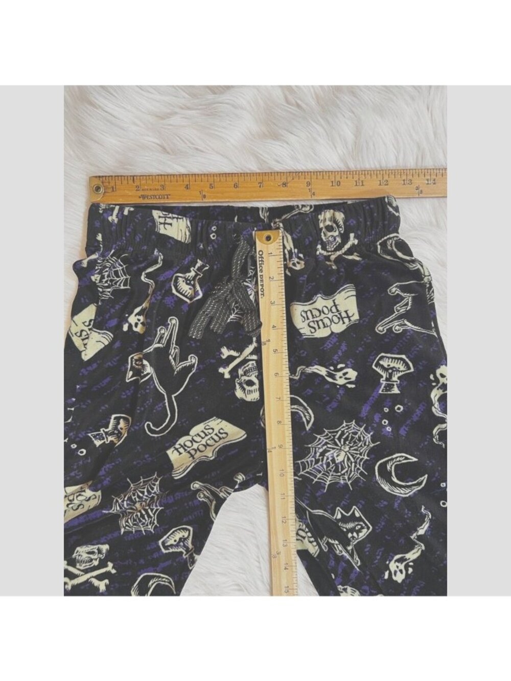 Disney Hocus Pocus Womens Joggers Small Black Multicolor Novelty Drawstring Pock - Picture 2 of 5